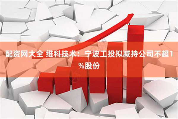 配资网大全 维科技术:宁波工投拟减持公司不超1%股份